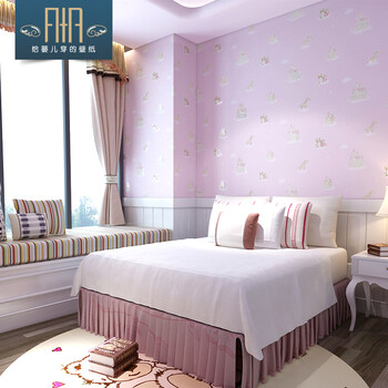 A+A壁纸 可爱儿童男孩女孩环保无纺布墙纸 卧