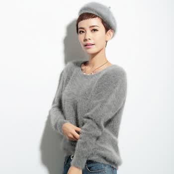绒歆坊 2014<em>秋冬</em>新款貂绒毛衣女貂绒衫圆领套