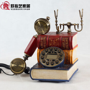 
                                        好心艺 欧式电话座机 家用固定电话机 仿古电话机来电显示 古文字典 PH28022X按键拨号有来显                