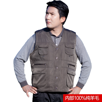 <em>冬窝</em>男士真皮绵羊毛皮草<em>马甲</em>棉<em>羊皮</em>坎肩背心中