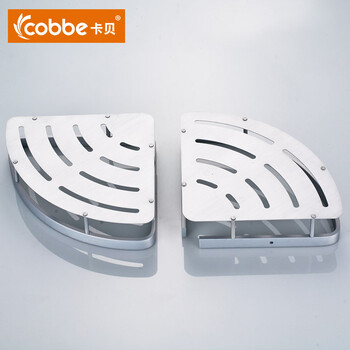 
                                        卡贝（Cobbe）太空铝网篮浴室转角置物架壁挂卫生间三角篮 加厚铝板￥199                