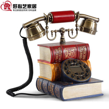 
                                        好心艺 欧式电话座机 家用固定电话机 仿古电话机来电显示 古文字典 PH28022X按键拨号有来显                