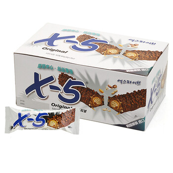 X-5 韩国进口零食 花生夹心巧克力棒\/榛果棒36