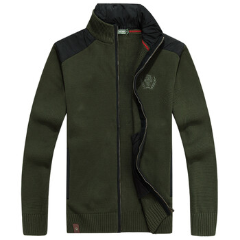 战地<em>吉普</em> <em>afs jeep</em> 男士拼接<em>毛衣开衫</em>时尚休闲毛