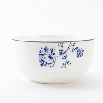 隆达骨瓷工笔青花中国风雅韵4.25英寸饭碗6只装无铅环保套装搭配中式实用餐具乔迁结婚礼物