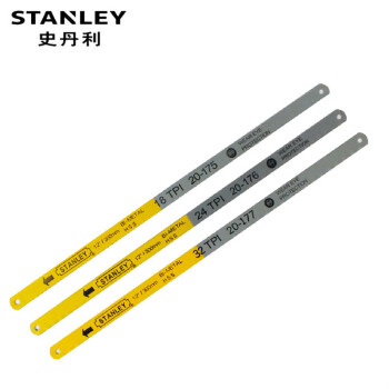史丹利（STANLEY） 12寸双金属锯条手工锯锯条锯片 家用钢锯手锯木工工具金属锯条 12寸24齿（1片）  20-176-23