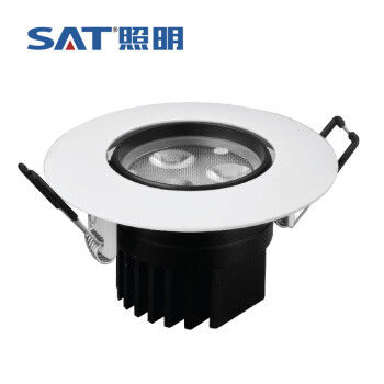 SAT照明68系列大面板家居天花射灯LED一体化天花灯3W/5W白色开孔7-8cm 圆形 5W象牙白 4000K暖白光