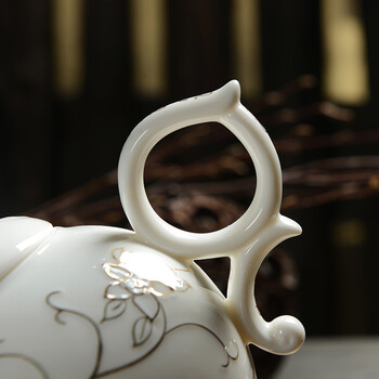 
                                        永丰祥 手工描金藤草玉瓷陶瓷茶具 功夫茶杯茶壶套装礼品 整套茶具套装 YFX126                
