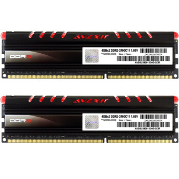 宇帷(AVEXIR)CORE系列 火焰红 DDR3 2400 8GB(4G×2条)台式机内存(AVD3U24001104G-2CIR)
