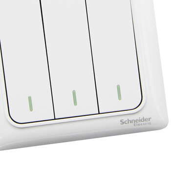 施耐德电气 三开双控开关 86型暗装墙壁开关面板 开关插座 睿意系列 白色