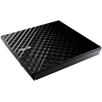 华硕8倍速 USB2.0 外置DVD刻录机 移动光驱 黑色(兼容苹果系统/SDRW-08D2S-U)