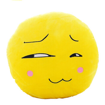小笨熊 qq大表情微信emoji表情包抱枕创意圆形家居抱枕靠垫枕头 鄙视