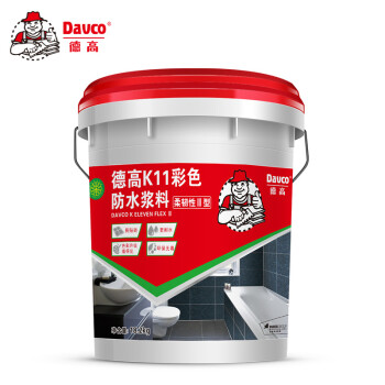 德高（Davco） 德高防水k11柔韧型防水涂料卫生间防水材料地面 防水剂-000001 绿18.2KG-约涮9M2两遍