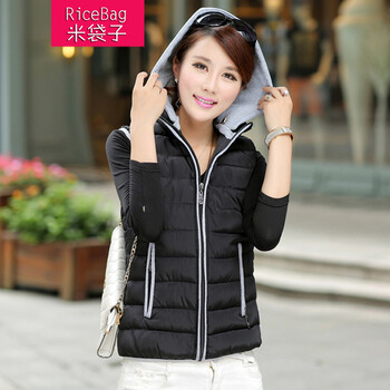 米袋子 2014秋季新款连帽羽绒服<em>女棉衣马甲</em> M
