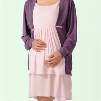 时尚韩版<em>孕妇</em>装秋装 假<em>两件套</em>针织<em>开衫</em>内搭雪