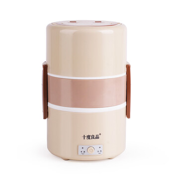 十度良品加热饭盒SD-909S真空保鲜三层电热饭盒 不锈钢内胆插电保温电饭盒