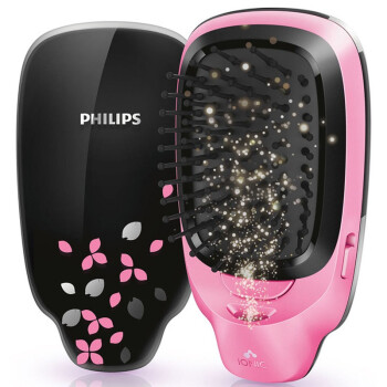 飞利浦(Philips) HP4589/05 负离子造型梳 秋冬护发必备呵护头发防静电,红黑个性潮流新色