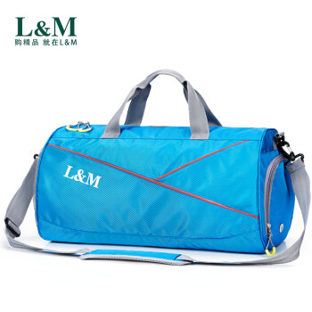 L&M 游泳包干湿分离户外运动防水包男女收纳包手提单肩包旅游袋健身 蓝色