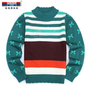 铅笔俱乐部童装 2014秋冬新款<em>女童</em>樽领<em>毛衣</em> 时