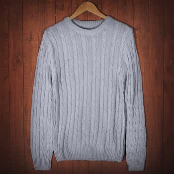 2014秋冬新款 男装<em>韩版</em>麻花<em>编织</em>圆领<em>休闲毛衣</em>