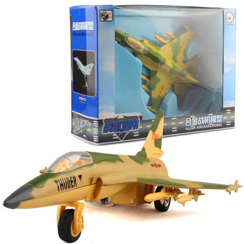 彩珀合金战机模型 战斗机 合金回力飞机 枭龙战