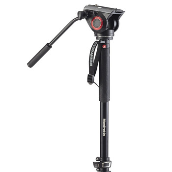 曼富图（Manfrotto）铝合金四节摄像液压底座云台独脚架套装 微单单反 MVMXPRO500 XPRO PLUS