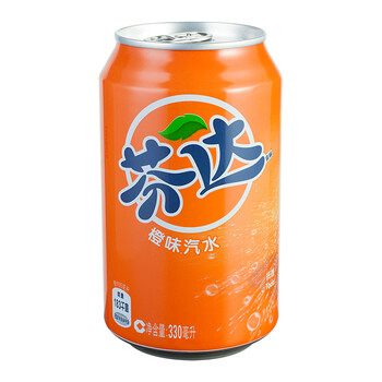 芬达fanta 橙味 橙汁 汽水饮料 碳酸饮料 330ml*24罐整箱装 *3个