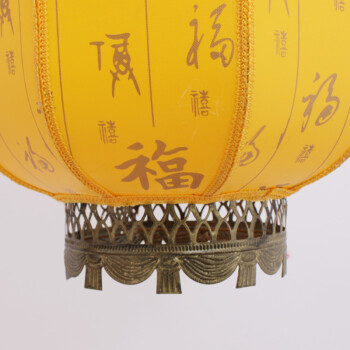 诺琪 黄福款笼仿羊皮冬瓜灯 春节中秋婚庆节日元宵装饰仿古宫灯 中式吊灯过道灯走 节庆饰品 50#