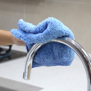伊司达 抹布 家用吸水厨房毛巾布柔软洗碗百洁布3条装干湿两用