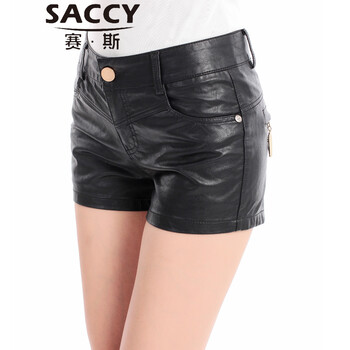 赛斯时尚欧美秋冬PU<em>皮短裤女装</em>2014新款显瘦