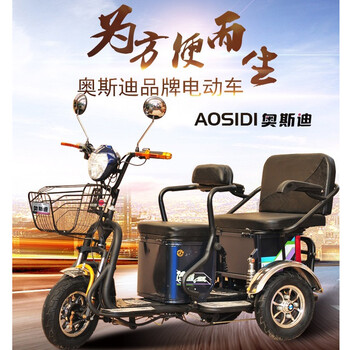 成人休闲电动三轮车老年代步车电瓶车儿童接送车 配20a48v黑金电池
