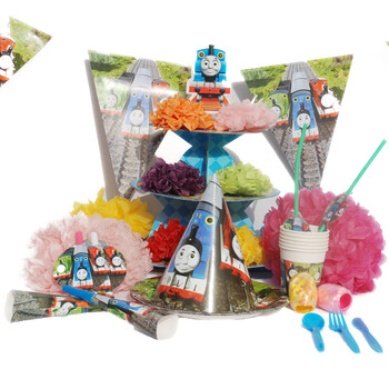 孩派HighParty生日派对用品/生日派对装饰布置/儿童生日用品/托马斯6人基本装