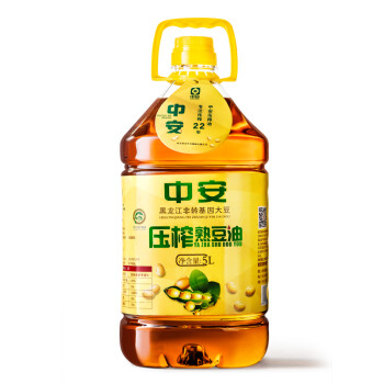 中安 食用油 非转基因 笨榨熟豆油 5L