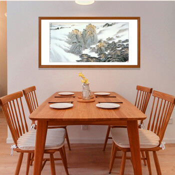 室全室美客厅装饰画中式山水画国画办公室书法字画挂画书房风水画靠山