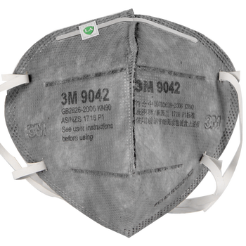 3M 煤矿铁矿活性炭除异味呼吸器 棉花加工防尘烟雾口罩 9042头戴*25只盒装 独立装