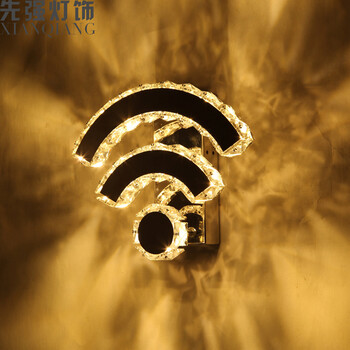 先强灯饰 客厅卧室过道创意wifi壁灯 MB5003 水晶不锈钢LED光源装饰灯 (B) 200*270*100mm