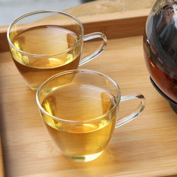 
                                        乐活易居 加厚耐热玻璃茶具 品杯 小茶杯 品茗杯 170ml 4只装                