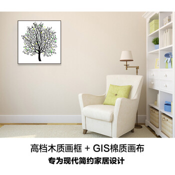 
                                        云图简欧现代简约有框壁画三联画客厅书房办公室挂画幸运树装饰画 一套ABC画面 50*50(黑色框)                