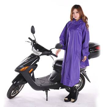 
                                        非洲豹 电动车雨衣男女摩托车牛津有袖雨披FZB-151 藏青色 XXXL                