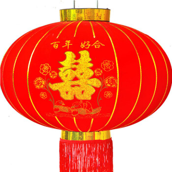 俊艺婚庆灯笼 结婚婚庆 喜庆 挂饰户外阳台广告发光大红布灯笼 龙凤喜灯笼  新年礼物 绒布龙凤100#+2电源线