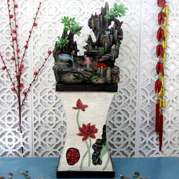 
                                        屋满居（wumaiju） 开业乔迁礼品假山风水轮流水喷泉加湿器摆件家居装饰品树脂工艺品                