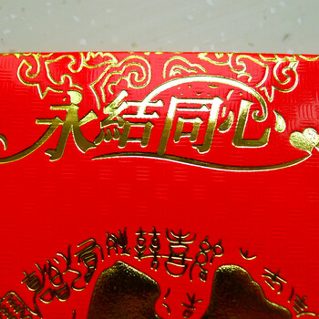 福源广 婚庆结婚用品喜庆饰品红包封红包结婚压岁祝福喜庆利是封大红包6个装 永结同心 9*17cm