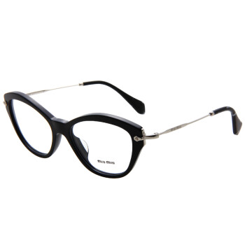 MiuMiu 缪缪 女款黑色镜框银色镜腿光学眼镜框眼镜架 MU 02O-A 1AB-1O1 54MM