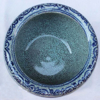 
                                        陶瓷鱼缸 大号青花裂纹瓷器鱼缸 乌龟缸睡莲盆碗莲花鱼缸陶瓷 大号                
