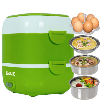 拜杰（Baijie）多功能加热保温饭盒 CR-6020绿色双层装