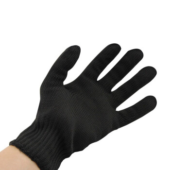 成楷科技CKS-0787I-BLK防割手套5级耐切割(机械危害防护手套)包钢丝安全手套 黑色 1双