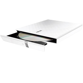 华硕8倍速 USB2.0 外置DVD刻录机 移动光驱 白色(兼容苹果系统/SDRW-08D2S-U)