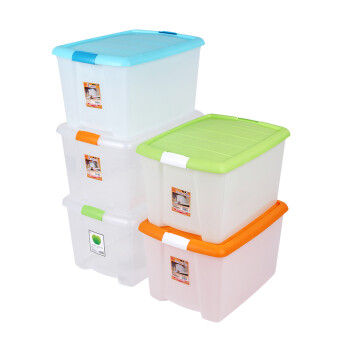 
                                                            爱丽思IRIS 50L大号塑料收纳箱衣物杂物箱储物整理箱储物箱收纳盒TB-54D三个装 橙色 400*550*320mm                