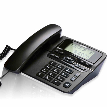 飞利浦（PHILIPS）CORD118 免电池 来电显示电话机/家用座机/办公座机 黑色