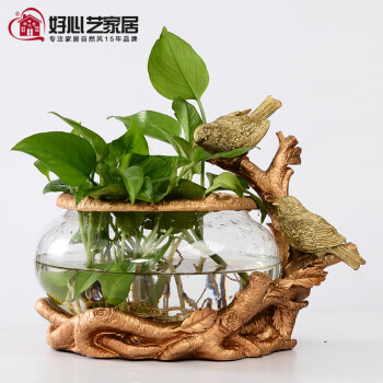 
                                        好心艺 创意客厅摆设新婚庆摆件家居装饰品小鸟鱼缸                